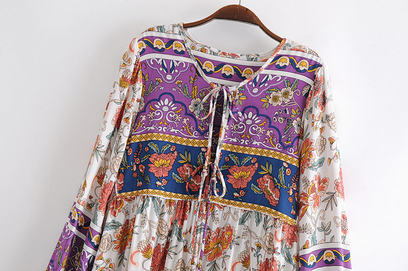 Gown Dress, Boho Maxi Dress, Loose Dress, Carina Rose in Purple