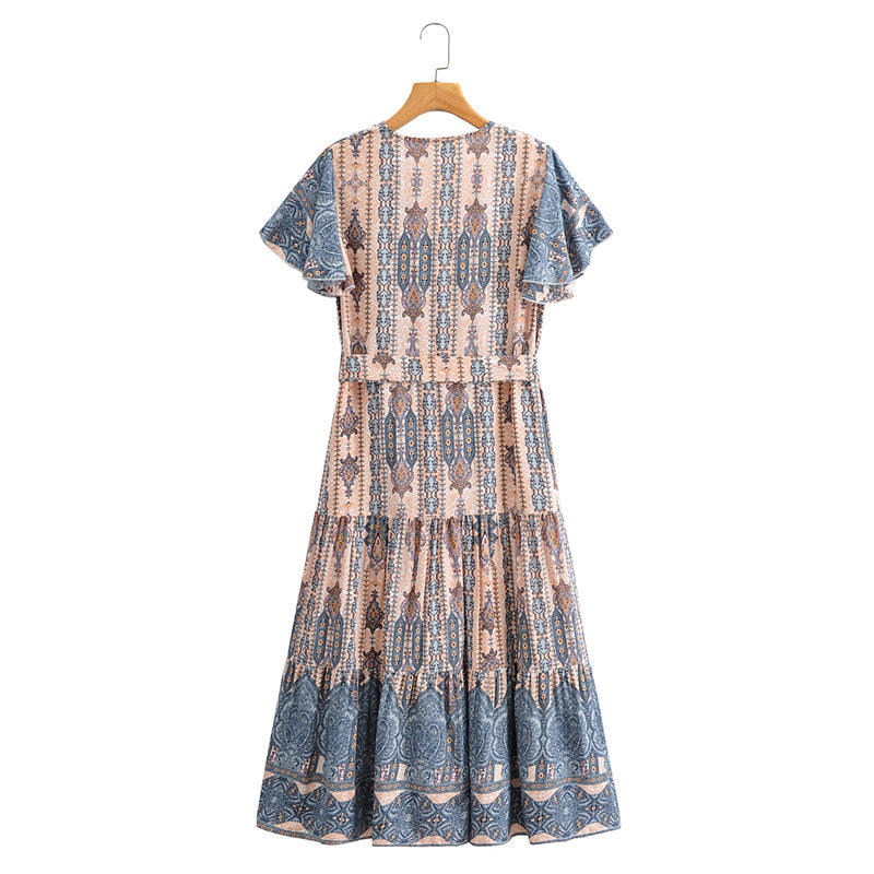 Boho Midi Dress, Sundress, Blue Jade Ethic