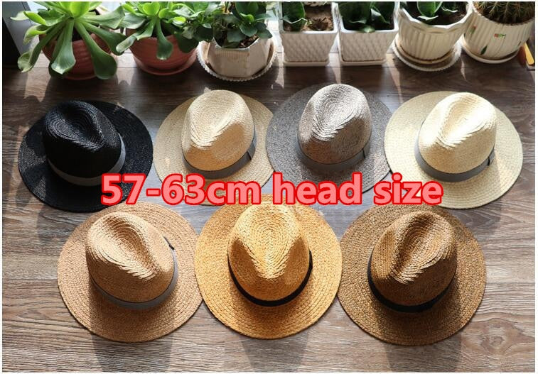 Boho Hat, Sun Hat, Beach Hat, Raffia Grass Fedora Jazz Hat, Mia Black Caramel