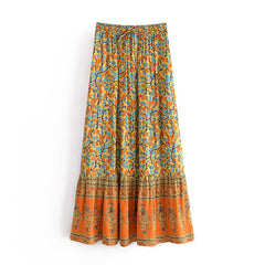 Boho Skirt, Hippie Skirts, Maxi Skirt, Calla in Orange