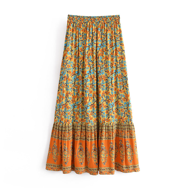 Boho Skirt, Hippie Skirts, Maxi Skirt, Calla in Orange