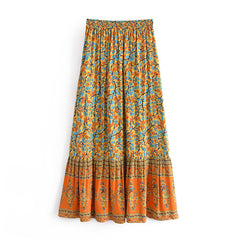 Boho Skirt, Hippie Skirts, Maxi Skirt, Calla in Orange