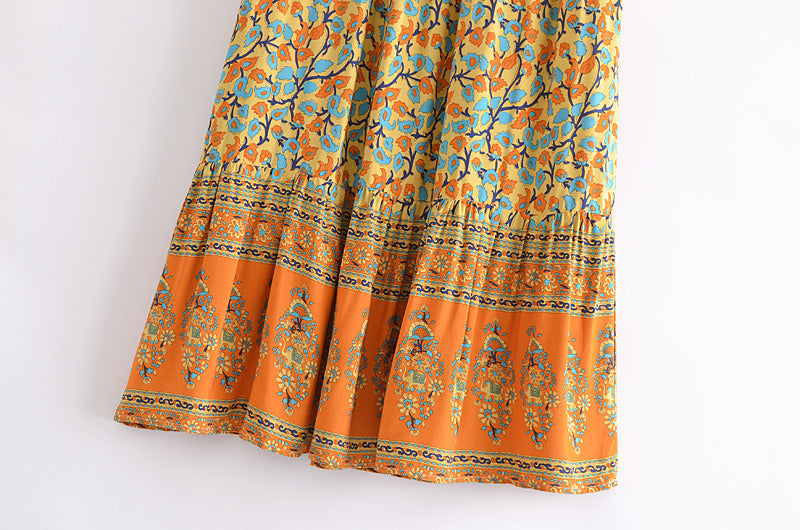 Boho Skirt, Hippie Skirts, Maxi Skirt, Calla in Orange