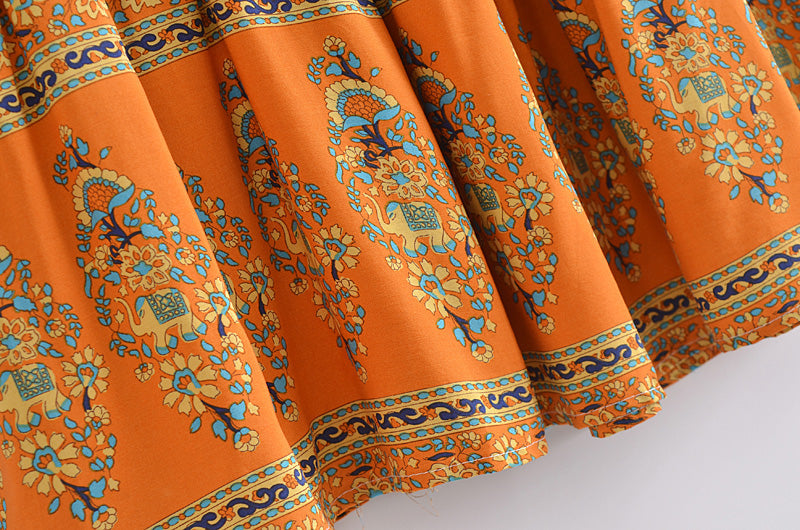 Boho Skirt, Hippie Skirts, Maxi Skirt, Calla in Orange