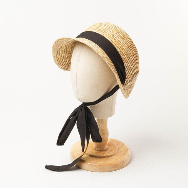Boho Hat, Kid Hat, Sun Hat, Little Girl Hat, Charlotte Black Ribbon