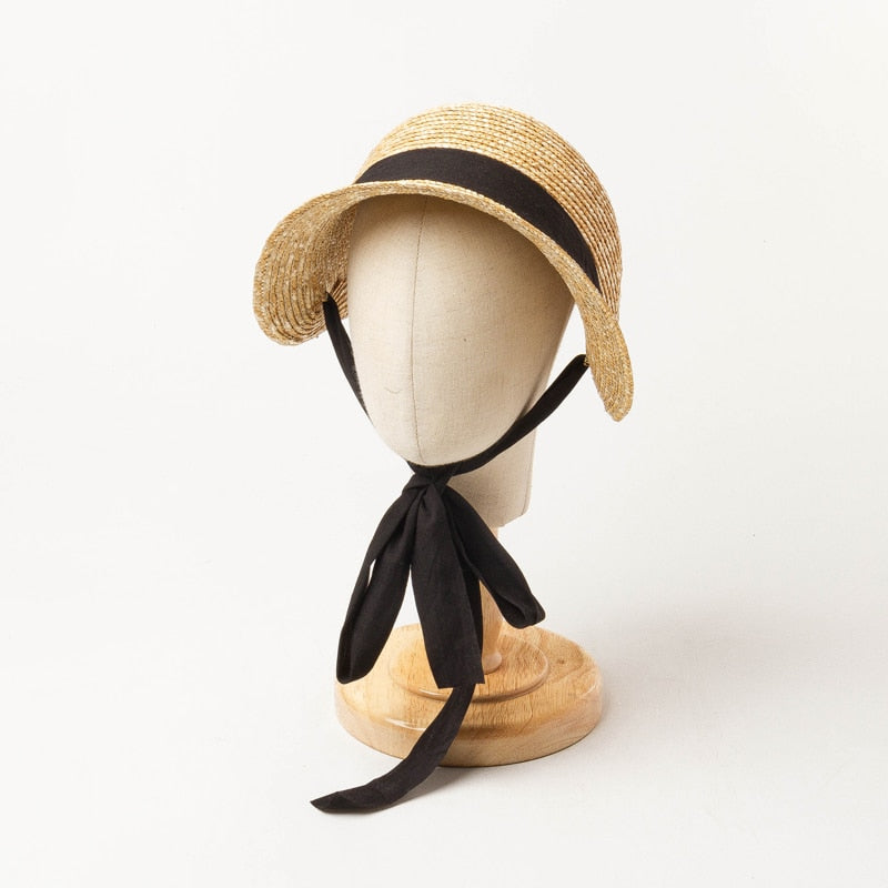 Boho Hat, Kid Hat, Sun Hat, Little Girl Hat, Charlotte Black Ribbon