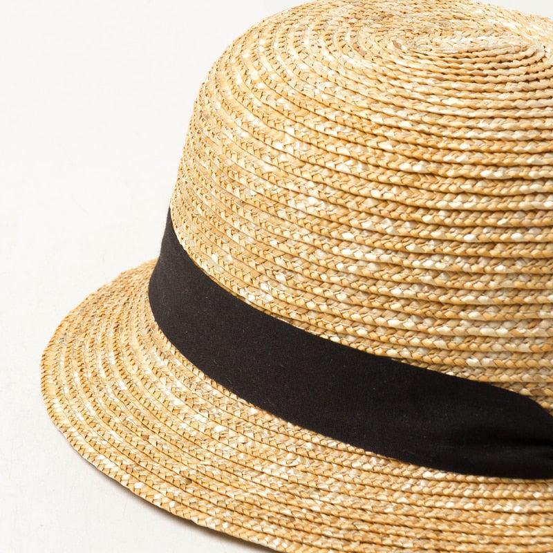 Boho Hat, Kid Hat, Sun Hat, Little Girl Hat, Charlotte Black Ribbon