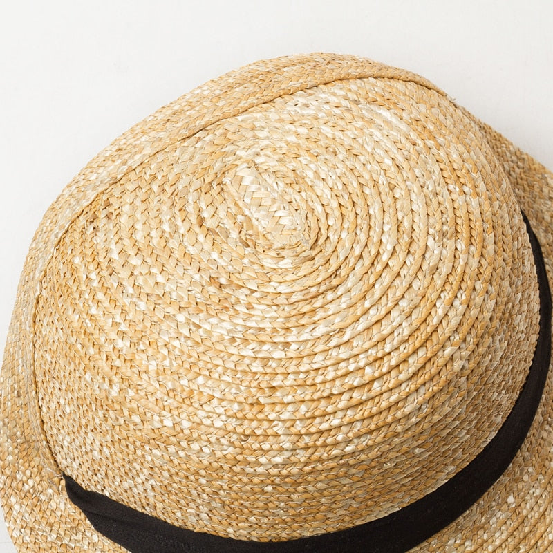 Boho Hat, Kid Hat, Sun Hat, Little Girl Hat, Charlotte Black Ribbon