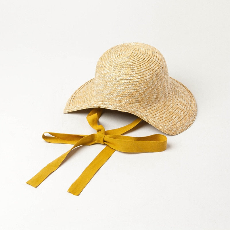Boho Hat, Kid Hat, Sun Hat, Little Girl Hat, Charlotte Black Ribbon