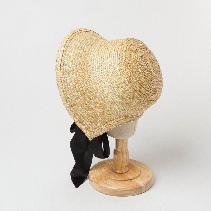 Boho Hat, Kid Hat, Sun Hat, Little Girl Hat, Charlotte Black Ribbon