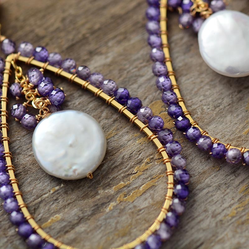 Boho Earrings, Dangle Earrings, Pearl Blue Amazonite, Live Different