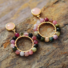 Boho Earrings, Dangle Earrings, Flower Ear