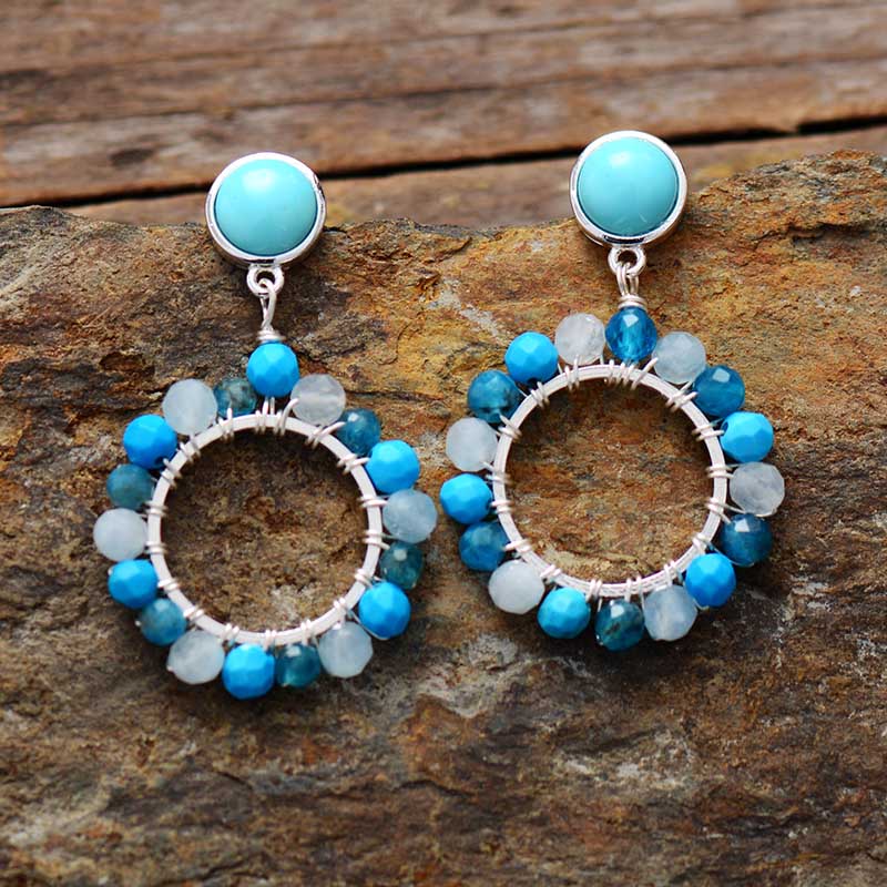 Boho Earrings, Dangle Earrings, Flower Ear