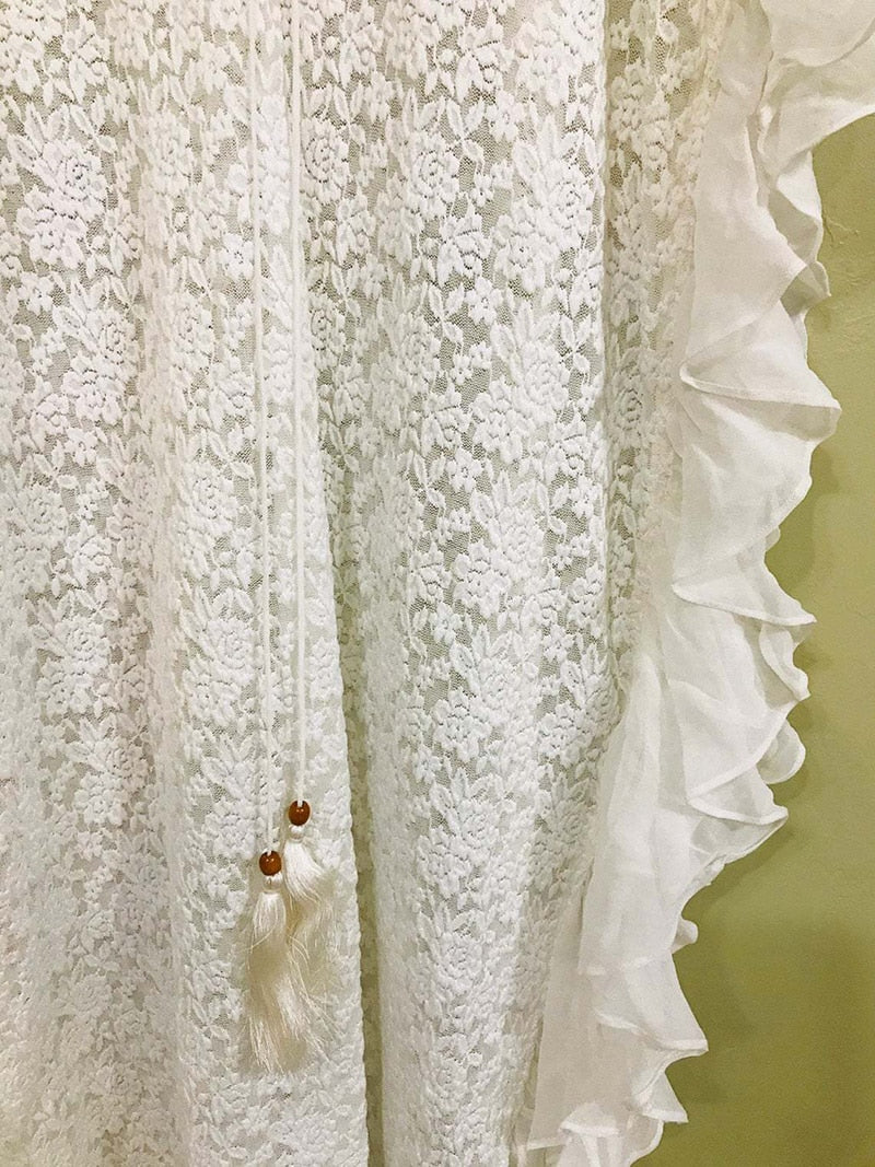 Beach Dress, Maxi Boho Dress, Kaftan Dress, Stella White Lace