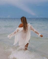 Boho Boho Mini Dress, Beach Dress, Cover up Dress, White Shirt Dress Elena