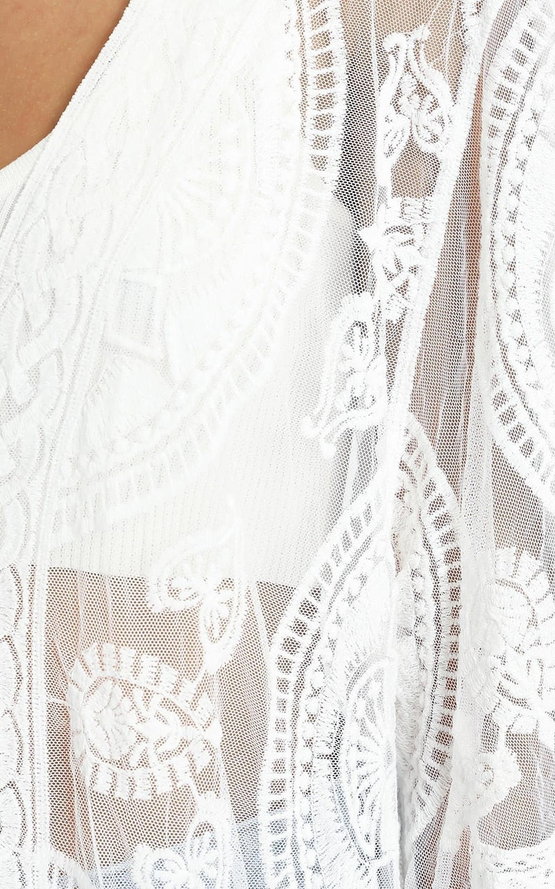 Beach Robe, Cover Up, Lace White and Black Annabelle