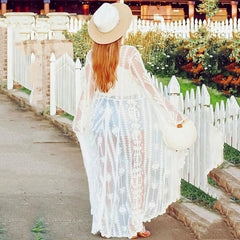 Beach Robe, Cover Up, White Lace Samantha