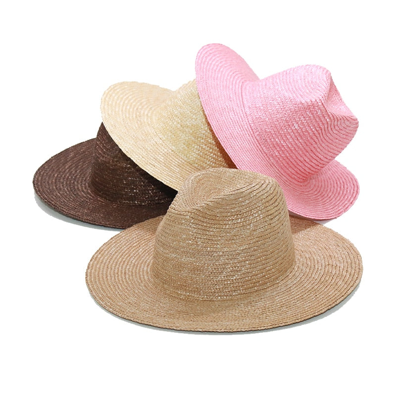 Boho Hat, Sun Hat, Beach Hat, Straw Fedora, Jazz Hat, Julieta in Brown, Beige and Pink