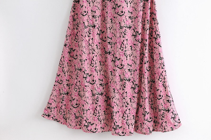 MaxiDress, Boho Dress, Strappy Sundress, Pink Vine