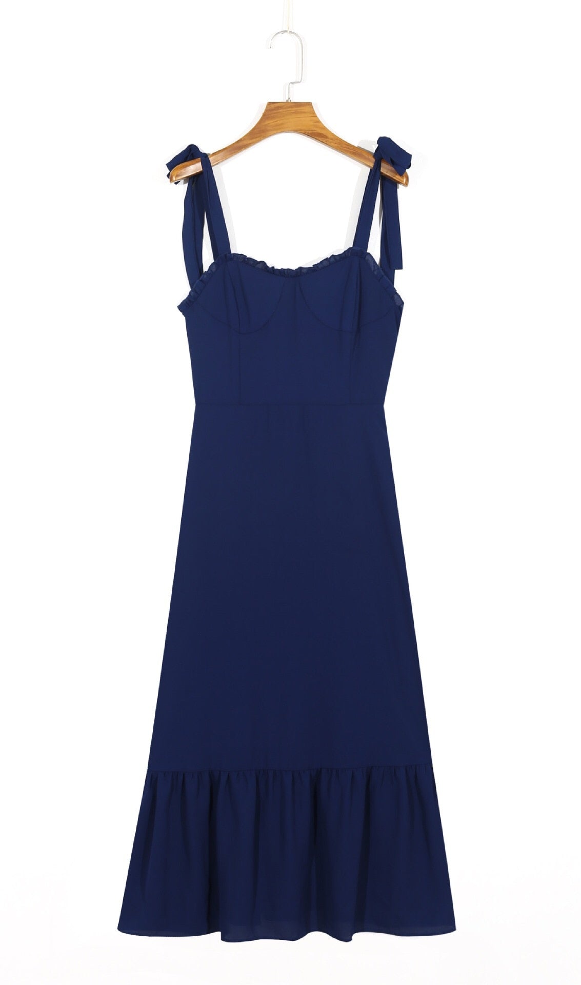 Boho Midi Dress, Strappy Sundress, Blue Sapphire