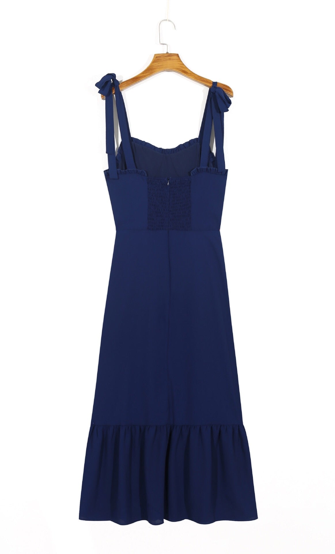 Boho Midi Dress, Strappy Sundress, Blue Sapphire