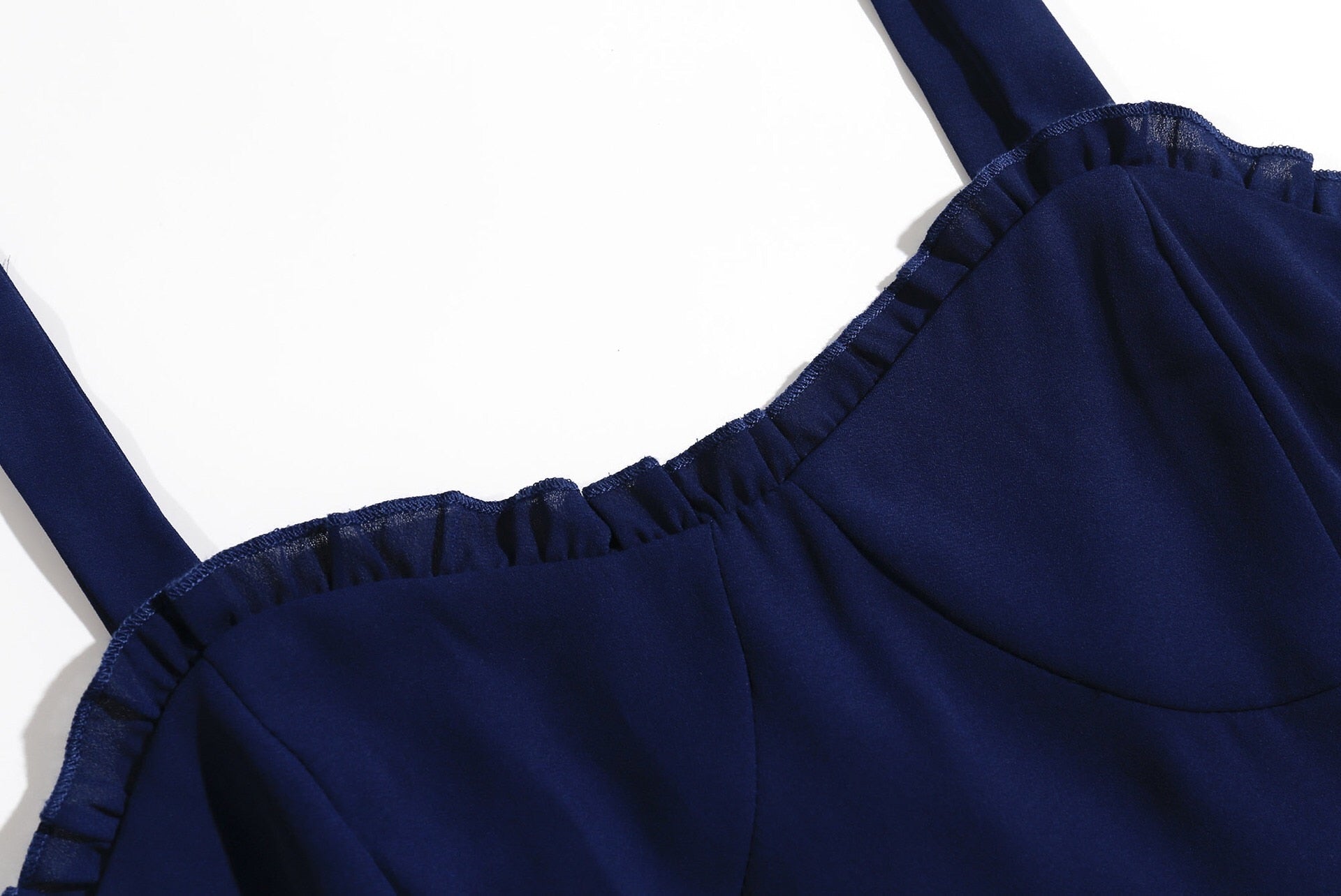 Boho Midi Dress, Strappy Sundress, Blue Sapphire
