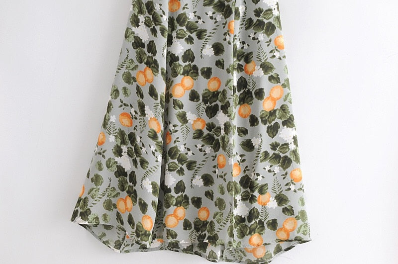 Boho Midi Dress, Madarin Garden Green