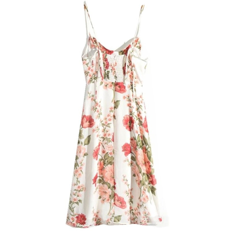 Boho Midi Dress, Strappy Sundress,  Ava Sweet White