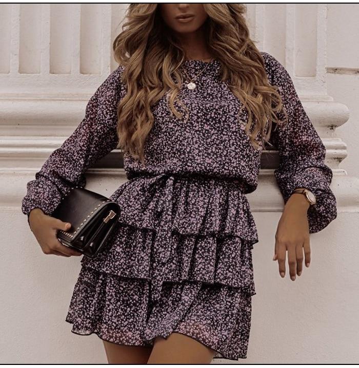 Boho Mini Dress Vintage Dress, Giselle in White Apricot, Midnight and Purple Lavender