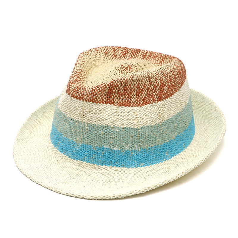 Boho Hat, Sun Hat, Beach Hat, Grass Hat, Riley Sweet Stripe Blue Navy