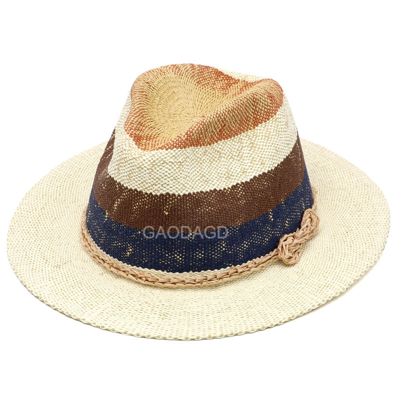 Boho Hat, Sun Hat, Beach Hat, Grass Hat, Riley Sweet Stripe Blue Navy