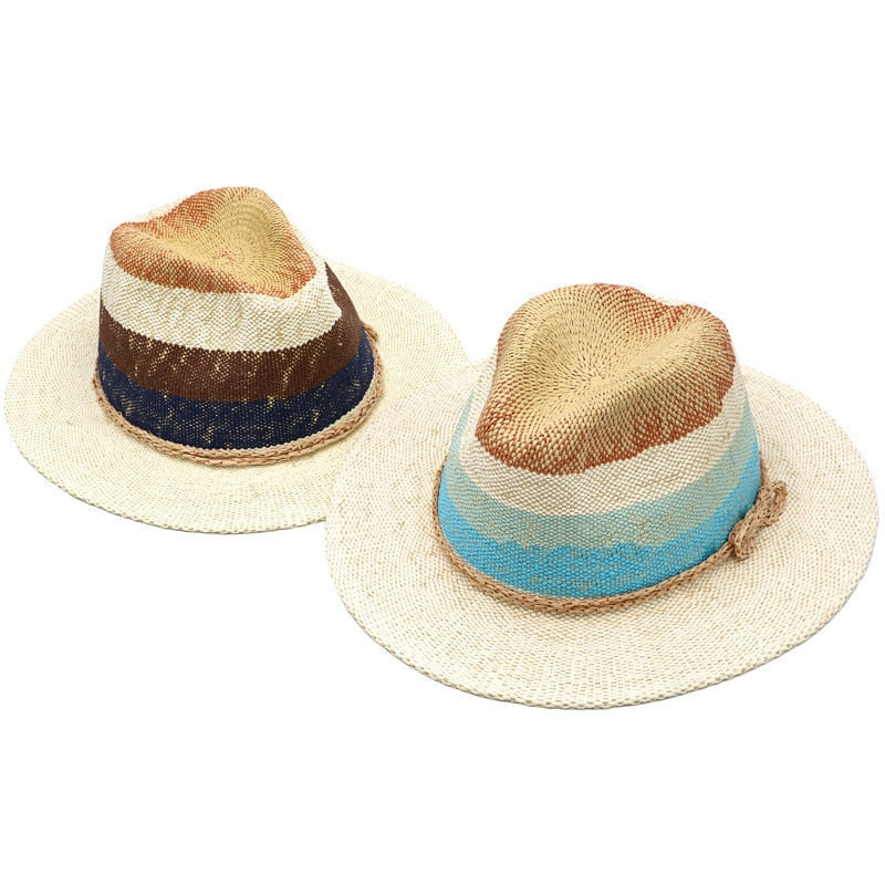 Boho Hat, Sun Hat, Beach Hat, Grass Hat, Riley Sweet Stripe Blue Navy