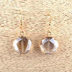 Boho Earrings, RH Dangle Earrings, Gold Crystal Plum Blossom