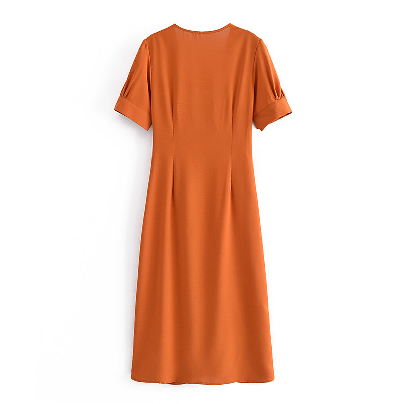 Boho Midi Dress, Sundress, Ella Orange