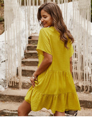 Boho Mini Dress Sundress, Lucy Dream Catcher in Yellow
