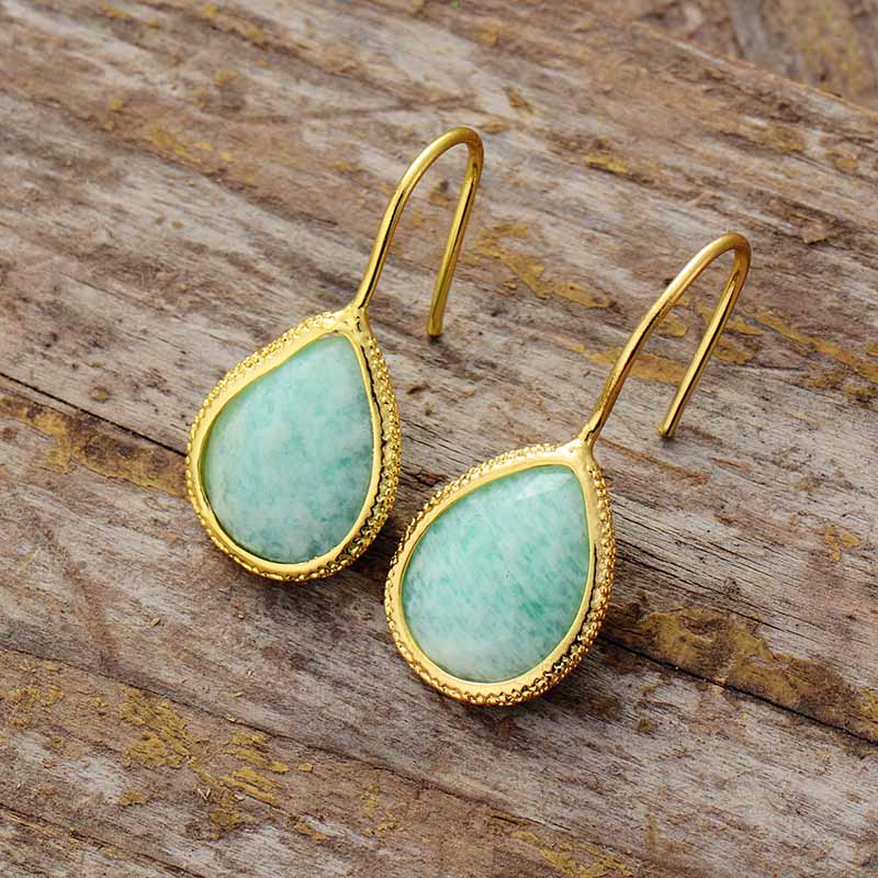 Boho Earrings, Dangle Earrings, Cute Elegant Blue Amazonite