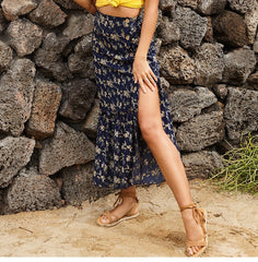 Boho Skirt, Hippie Skirts, Maxi Skirt, Margarita in Navy Blue