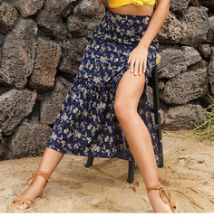 Boho Skirt, Hippie Skirts, Maxi Skirt, Margarita in Navy Blue