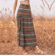 Boho Skirt, Hippie Skirts, Maxi Skirt, Green Herb