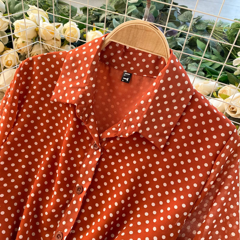 Vintage Dress, Boho Midi Dress, Dress, Shirt Dress, Molly Polka Dot in Red, Purple, Black and White