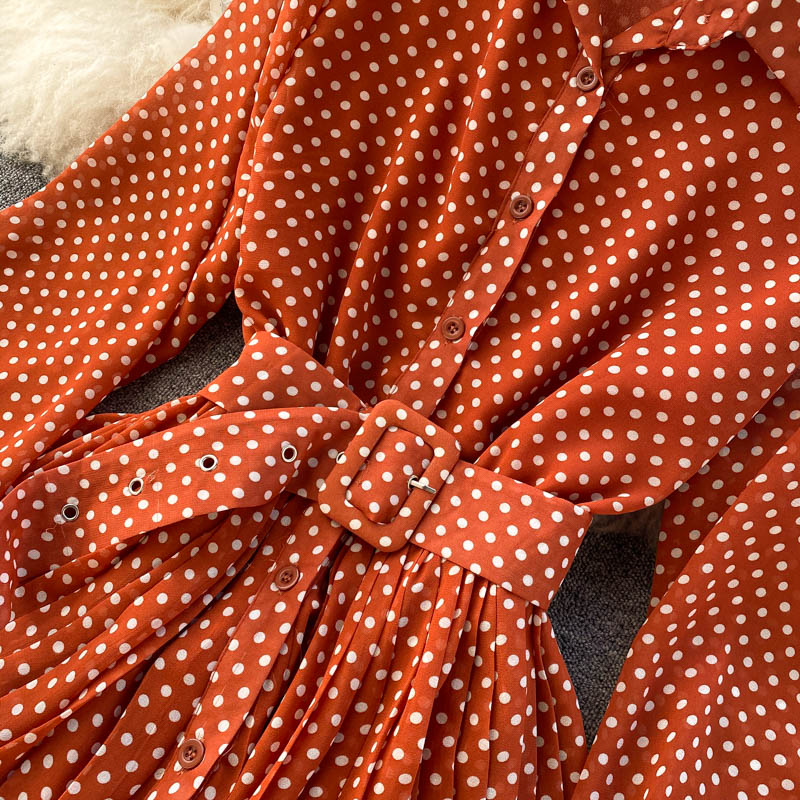 Vintage Dress, Boho Midi Dress, Dress, Shirt Dress, Molly Polka Dot in Red, Purple, Black and White