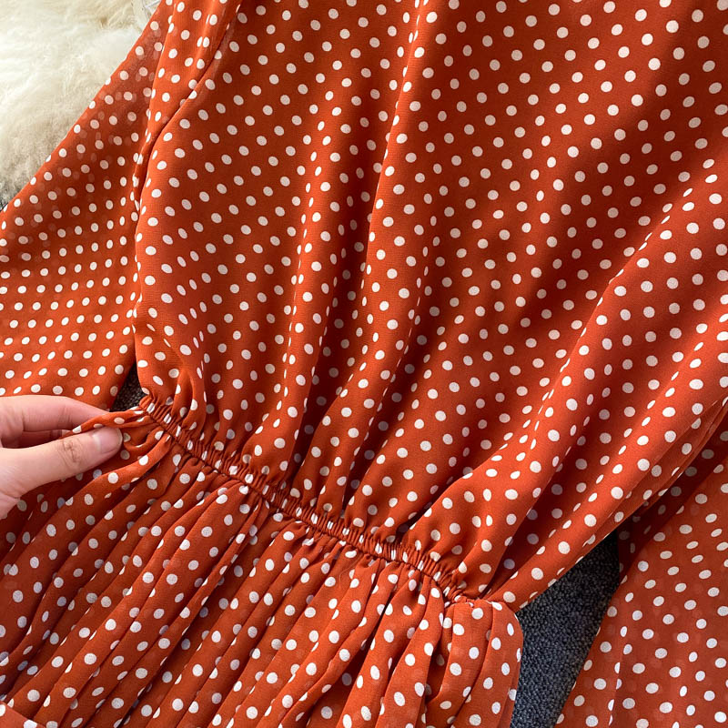 Vintage Dress, Boho Midi Dress, Dress, Shirt Dress, Molly Polka Dot in Red, Purple, Black and White