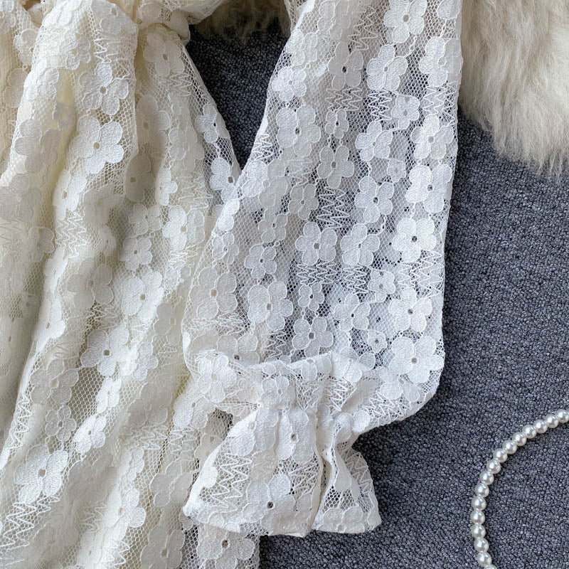 Vintage Dress, Boho Midi Dress, Party Dress, Victoria White and Ivory Lace