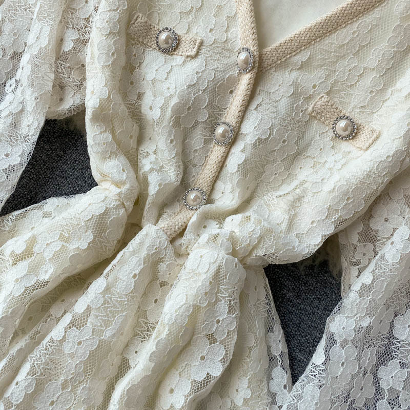 Vintage Dress, Boho Midi Dress, Party Dress, Victoria White and Ivory Lace
