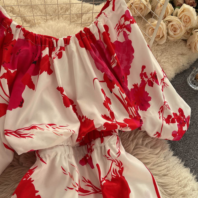 Vintage Dress, Boho Midi Dress, Dress, Red Rose Petal