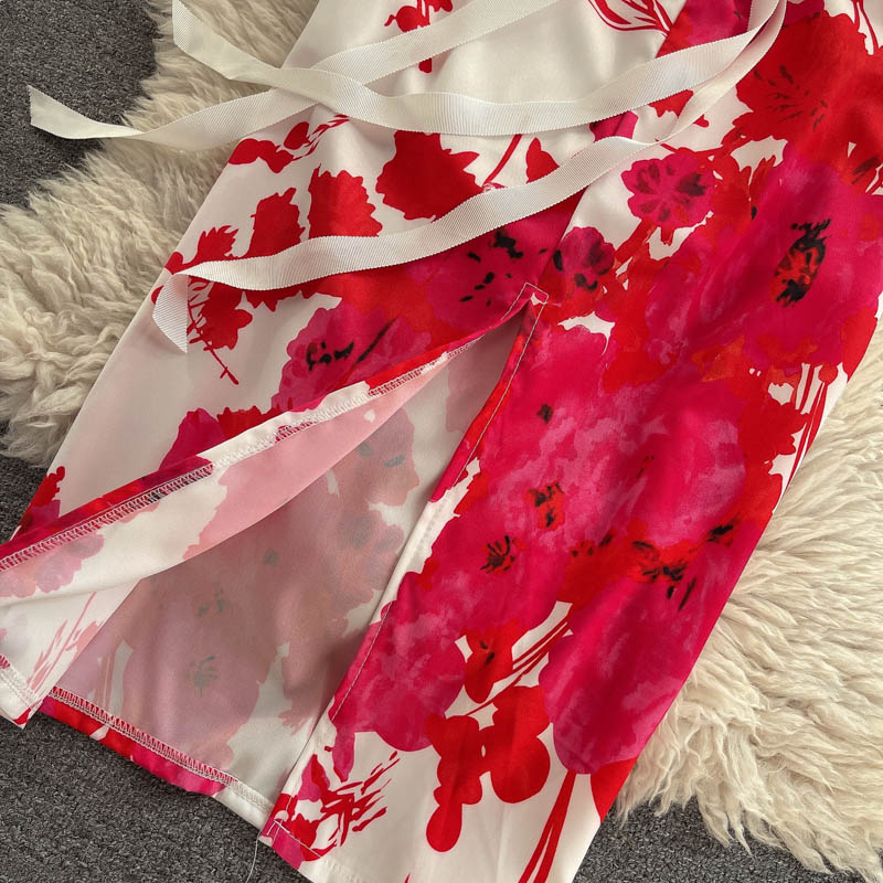 Vintage Dress, Boho Midi Dress, Dress, Red Rose Petal