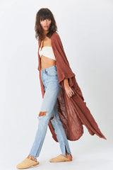 Boho Robe, Beach Cover up, Beach Robe, Brown Adriana Brick