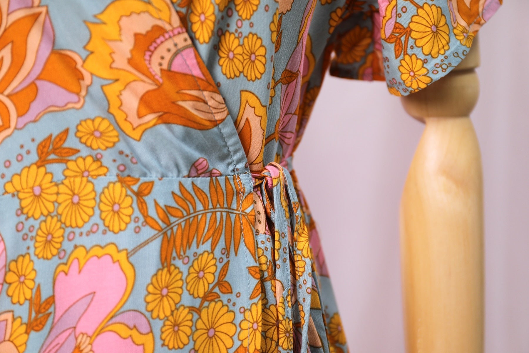 Boho Maxi Dress, Sundress, De Rosa Vintage Orange
