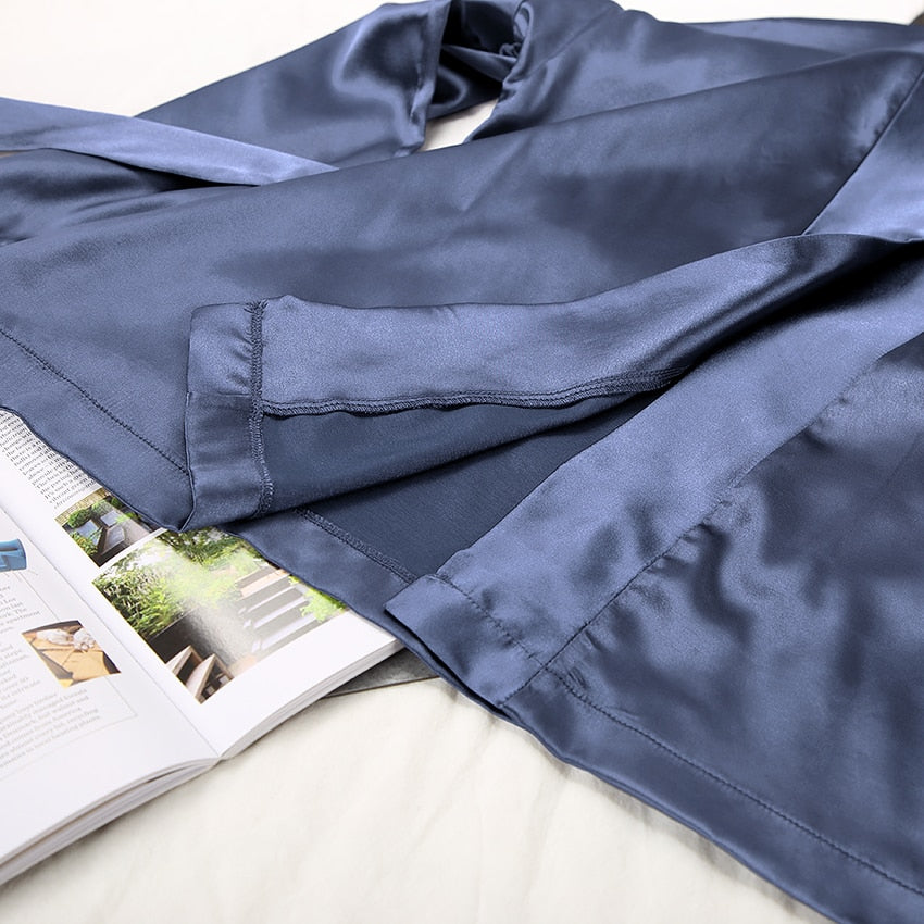 Boho Pajamas, Pajamas Sets for Women, PJ Satin Clementine in Blue and Green