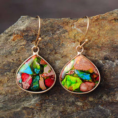 Boho Earrings, Dangle Earrings, Jasper